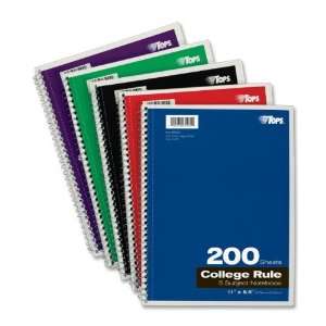  Tops 5 Subject Notebook,200 Sheet   College Ruled   Letter 