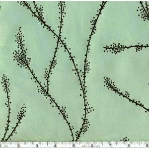  60 Wide Flocked Iridescent Taffeta Aqua/Willow Fabric By 