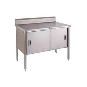 John Boos Stainless Steel Enclosed Table with Sliding Doors  