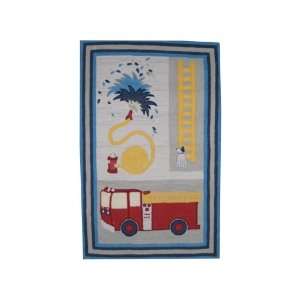  Fire Truck Rectangular Rug, Small, 33 inch by 52  Inch