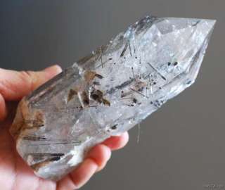 529G natural quartz rock crystal point mineral inclu  