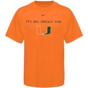   Nike Miami Hurricanes Youth Orange Slogan T shirt