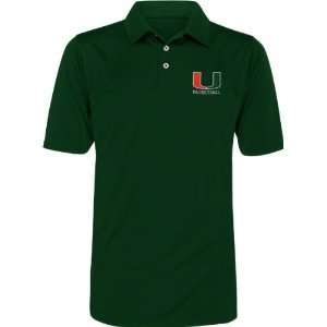  Miami Hurricanes Green Basketball Performance Polo Shirt 