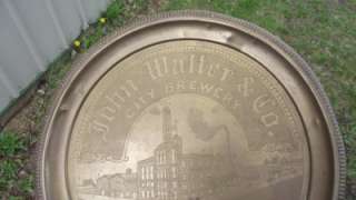 Pre Pro 1891 John Walter City Brewery Eau Claire WI Brass Beer Tray 