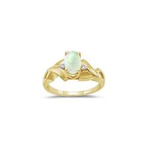   Diamond & 0.45 Cts Opal Womens Ring in 14K Yellow Gold 5.0 Jewelry