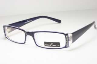 Dark BLUE CLEAR RHINESTONE Designer Nerd Clear Glasses  