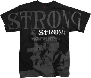 Black Strong Soldier Vintage T Shirt  