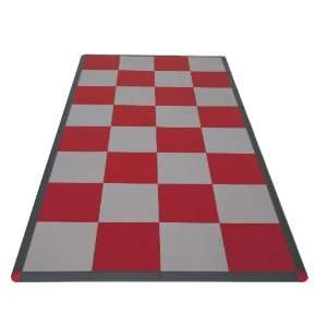   Motorcycle Pad Red and Silver Checkered Pad/Grey Edges/Red Corners