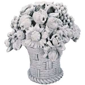    Garden Bouquet Basket Stone Accent Sculpture