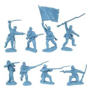 Civil War 1863 Union Infantry Charging Plastic Army Men: 16 LIGHT BLUE 