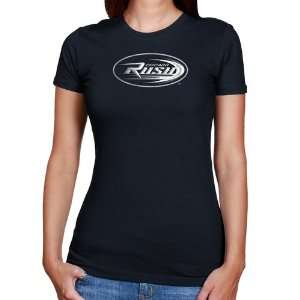   Chicago Rush Ladies Navy Blue Distressed Logo Vintage Slim Fit T shirt