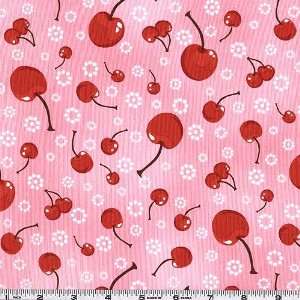  45 Wide Confections Cherry Pink Fabric By The Yard: Arts 
