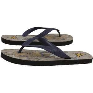   Mountaineers Navy Blue Old Gold Vintage Flip Flop: Sports & Outdoors