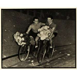  1935 Print Madison Square Garden Bicycle Race Manhattan 