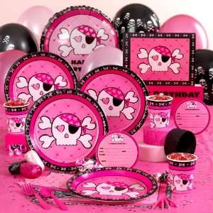  Pink Skull Deluxe Party Pack for 8: Toys & Games