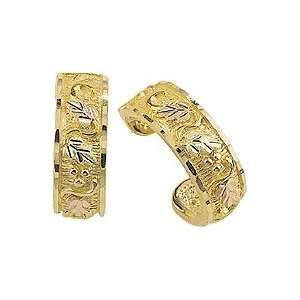   ! Authentic Black Hills Gold Half Loop Posts Earrings: Jewelry