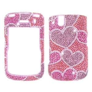   Hearts Crystal Art bling cover faceplate for Blackberry Tour 9630