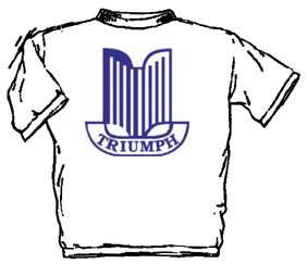 triumph shield logo on ash t shirt for the triumph fan t shirt hand