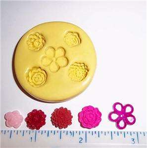 Flower Flexible Push Mold For Resin Or Clay Candy Food Safe Silicone 