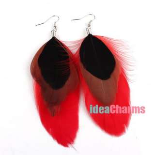 Pair Fashion Jewelry Feather Dangle Hook Earring 11cm  