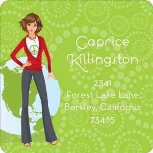   Holiday Address Labels (Holiday Earth Girl   Brunette) Office