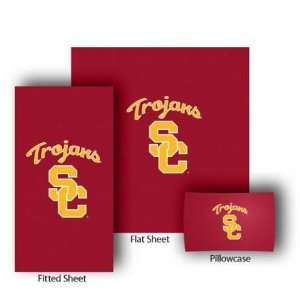NCAA Southern California Trojans Fitted/Flat Bed Sheet and Pillow Case 