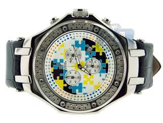 Aqua Master Power Rare Mosaic Theme Chronograph Dial Diamond Mens 
