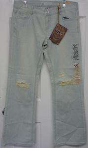 C7P Laguna Beach Flare Destructed juniors jeans NWT  