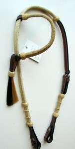 Western One Ear Leather/Rawhide/Tassels Horse Headstall  