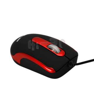 MC079 Optical Wired Mouse With Retractable Cable Black For USB Laptop 