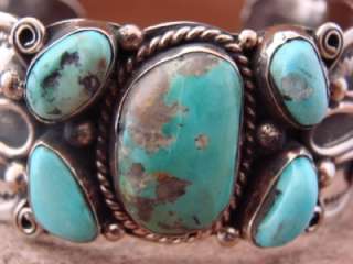   Silver Turquoise Bracelet by Albert Cleveland Native American  