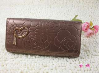 Popular colorful pu bag long lady clutch wallet purse  