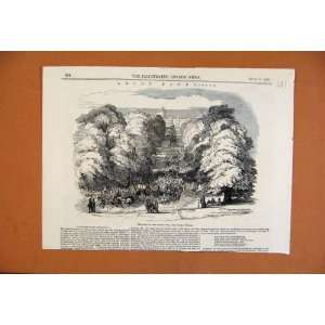 C1846 Road To The Races Long Walk Windsor Antique Print 