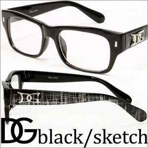 Clear Lens RX Frames DG Designer Womens Black Optical Eyeglasses 