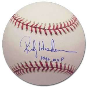Rickey Henderson Autographed Baseball  Details Inscription 90 MVP 