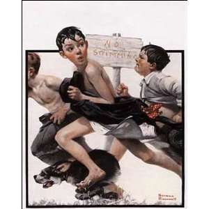 Norman Rockwell 12x15 Poster Print No Swimming 6/4/21  