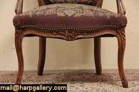 French Provincial Needlepoint Hunt Scene Armchair