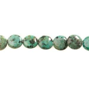  12mm Round Coin African Turquoise Beads   16 Inch Strand 