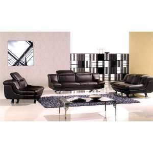   : 3pc Contemporary Modern Leather Sofa Set #AM 770 DC: Home & Kitchen