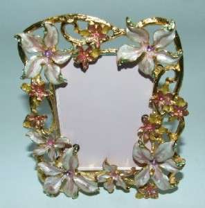 Jeweled & Enameled Flower Picture Frame 4 x 6  