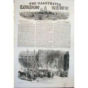  Clock Tower Fire New House Parliament London Print 1851 
