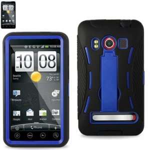   HTC Evo 4G Hybrid Case with KickStand Blue Cell Phones & Accessories