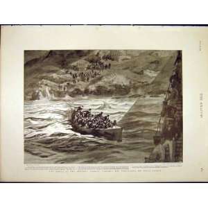   Wreck Steamer China Passengers Perim Island Print 1898