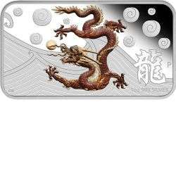 2012 YEAR OF THE DRAGON 1OZ SILVER RECTANGLE FOUR COIN SET SOLD OUT 