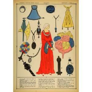   Costume French Lady Jewelry   Orig. Print (Pochoir)