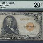 US CURRENCY 1913 $50 LARGE GOLD CERTIFICATE in PMG VERY FINE 20 Old 
