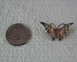   Butterfly Pin Figural Brooch Jewelry Painted Pastel Colors  