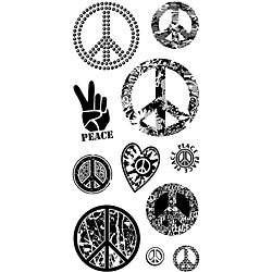 Inkadinkado 4x8 Peace Signs Clear Stamps Sheet  