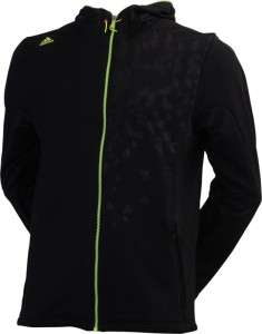 Adidas F50 Mens XL Jacket Track Top Hooded Sweat Shirt Black Yellow 