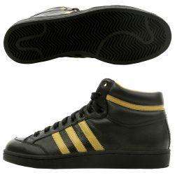 Adidas Americana Mens Mid Lux Black and Yellow Basketball Shoes 